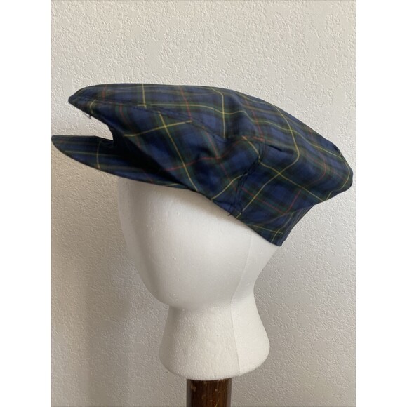 Shandon Flat Cap Vtg Tartan Plaid Summer Newsboy Cabbie Hat Cork Ireland Sz M - Picture 1 of 9
